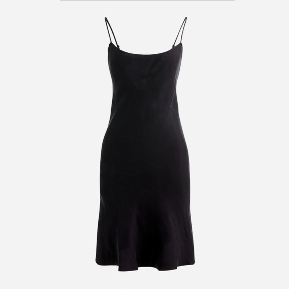 EUC J.Crew Gwen Mini Slip Dress Black Size 0